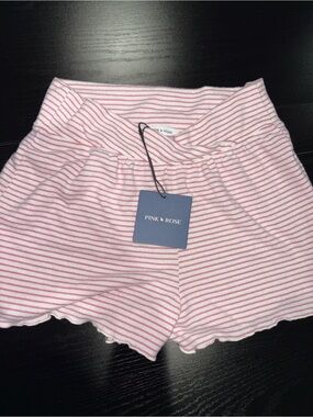 Pink Rose Pink & White Striped Circle Skirt